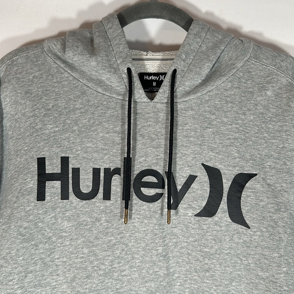 Hurley Grey Logo Pullover Sweater Hoodie - Picture 2 of 6